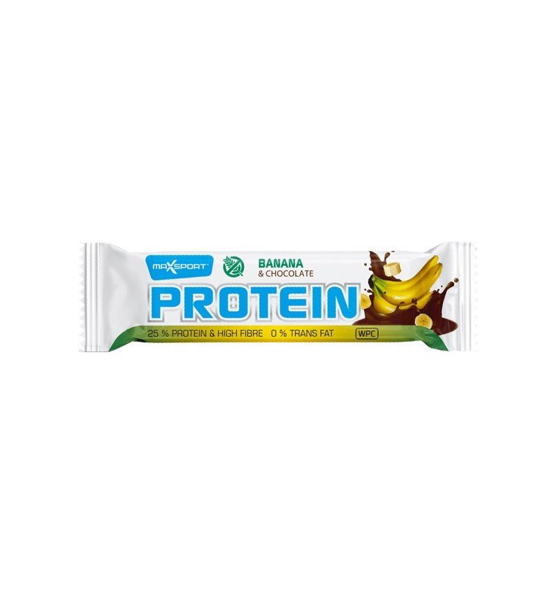 Baton proteic cu banane si ciocolata, 50g