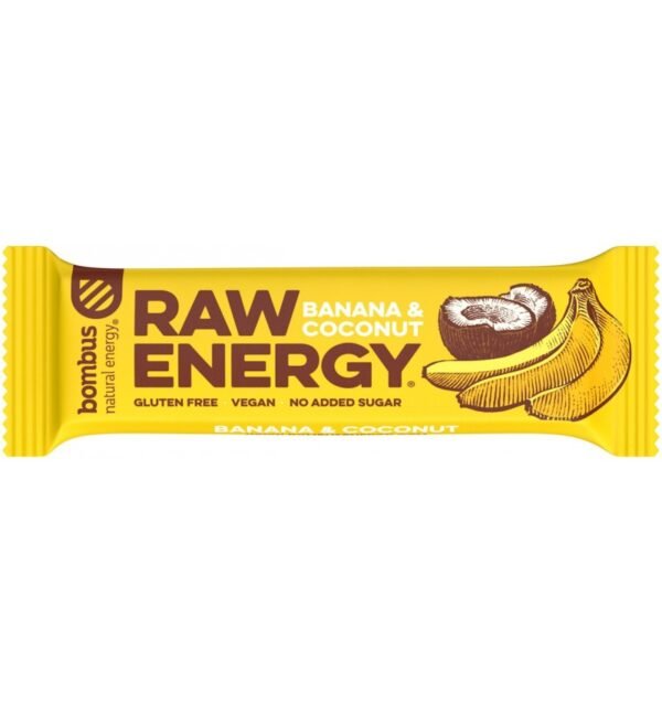 Baton proteic Raw Energy cu banane si nuca de