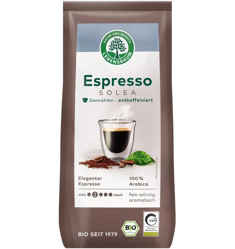 Cafea bio macinata Solea Expresso decofeinizata,