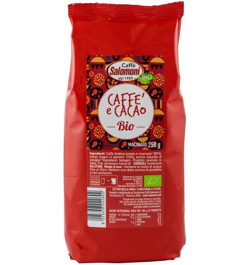 Cafea si cacao bio macinata, 250g