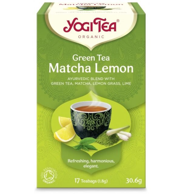 Ceai bio Verde cu matcha si lamaie, 17 pliculete