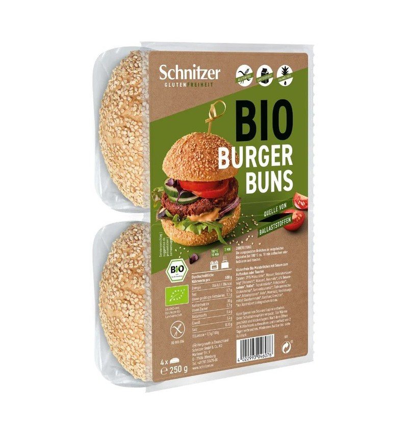 Chifle bio cu susan pentru hamburger, fara gluten, 250g