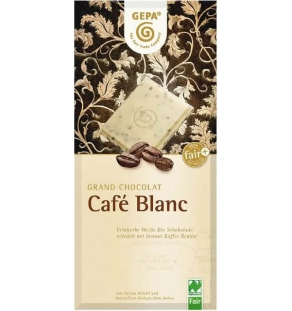 Ciocolata alba cu cafea Cafe Blanc, bio