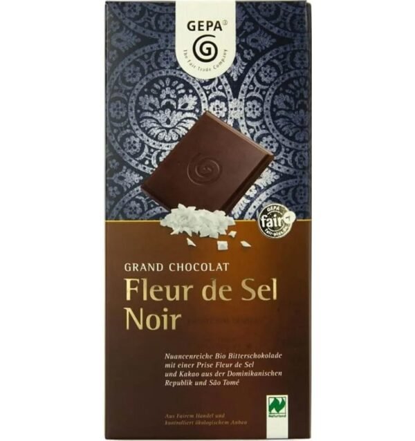 Ciocolata bio neagra Fleur de Sel Noir,