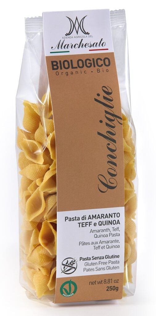 Paste conchiglie din amarant, teff si quinoa bio fara