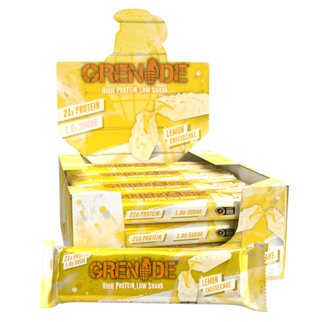 Grenade High Protein, Low Sugar Bar Lemon Cheesecake, Baton Proteic Cu Aroma De