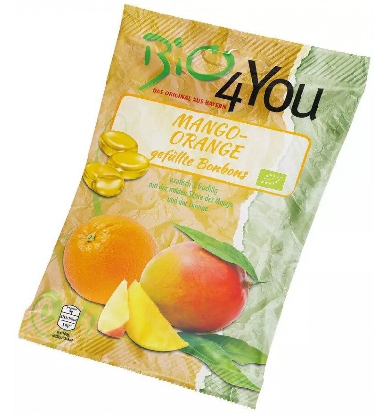 Dropsuri bio cu mango si portocale 75g