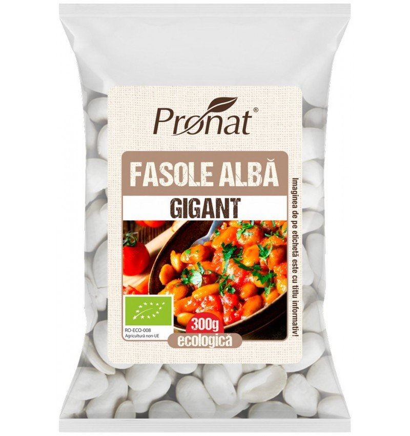 Fasole alba gigant bio, 300g