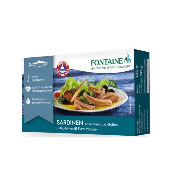 File de sardine fara piele si fara oase in ulei bio