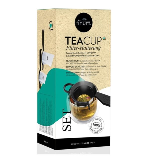 Teacup set, 60 de filtre naturfine pentru ceai + suport