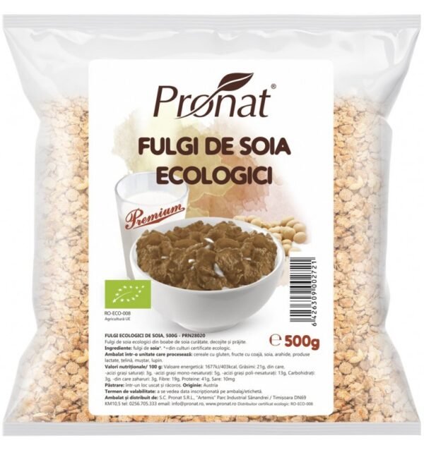 Fulgi bio de soia, 500g