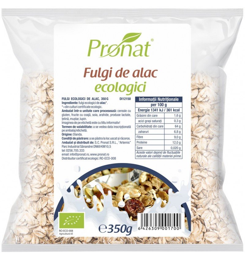 Fulgi de alac bio, 350g