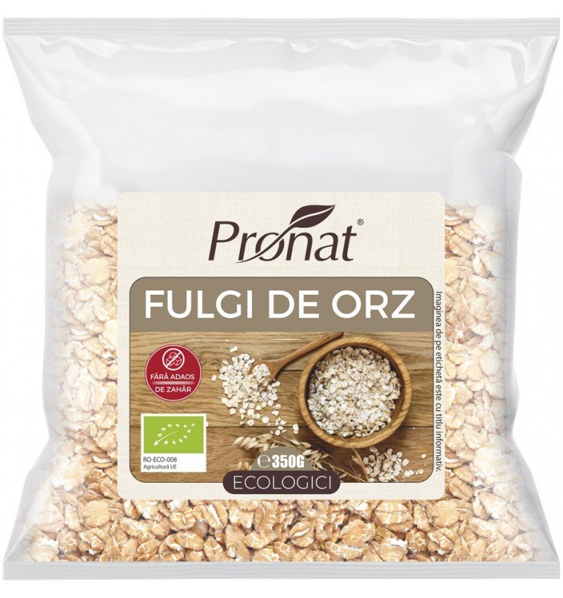 Fulgi de orz bio, 350g