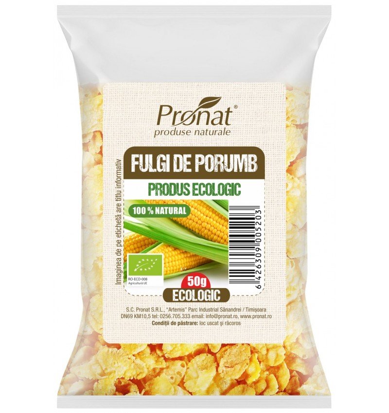 Fulgi de porumb bio, 50g