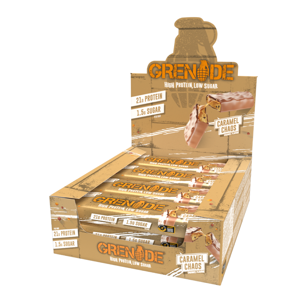 Grenade High Protein, Low Sugar Bar Caramel Chaos, Baton Proteic Cu Aroma