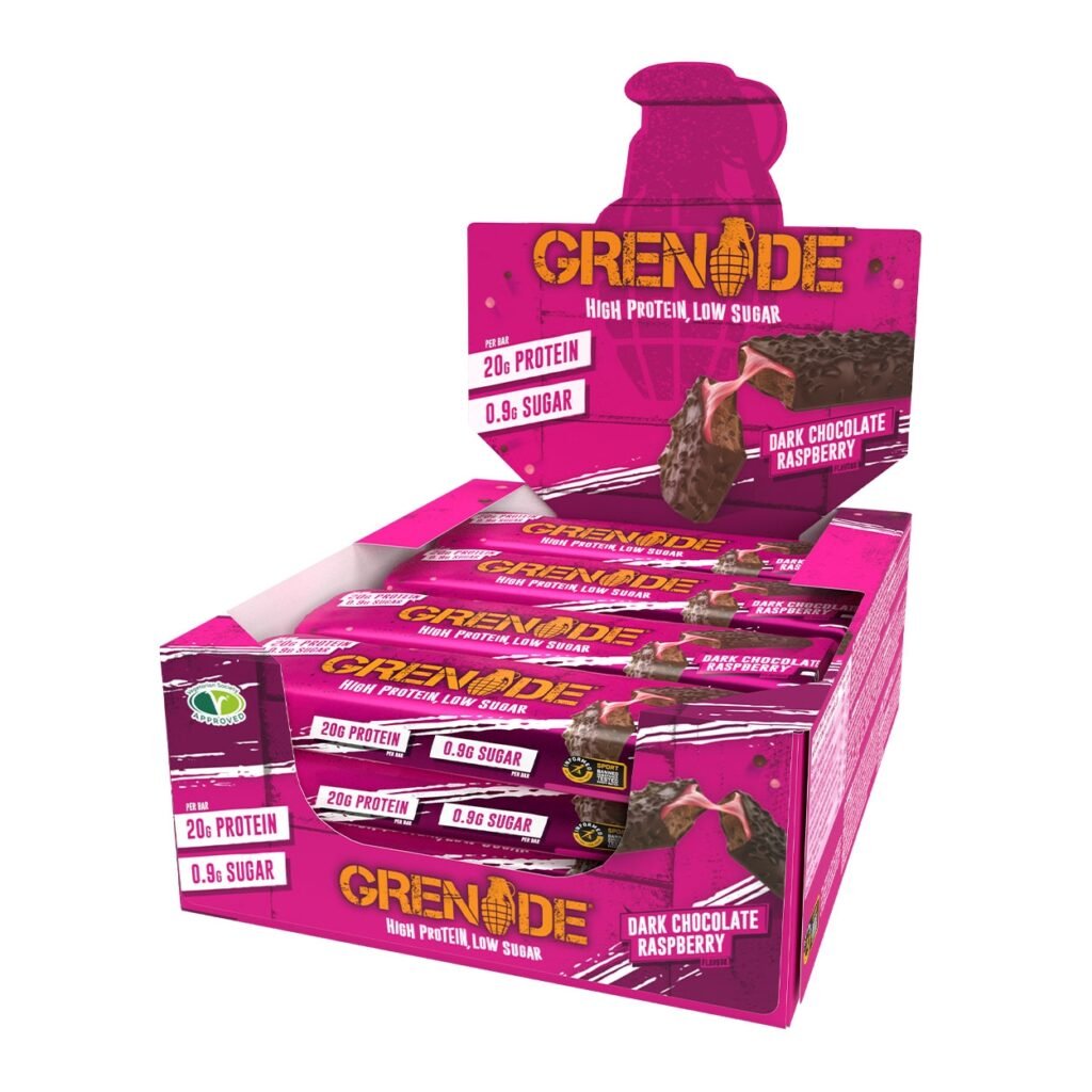 Grenade High Protein, Low Sugar Bar Dark Chocolate Raspberry, Baton Proteic Cu Aroma De