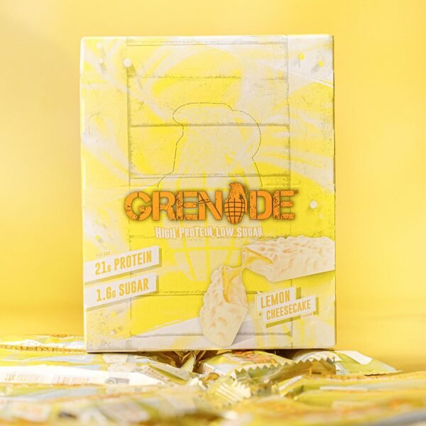 Grenade High Protein, Low Sugar Bar Lemon Cheesecake, Baton Proteic Cu Aroma De Cheesecake De Lamaie, 60 G - imagine 3