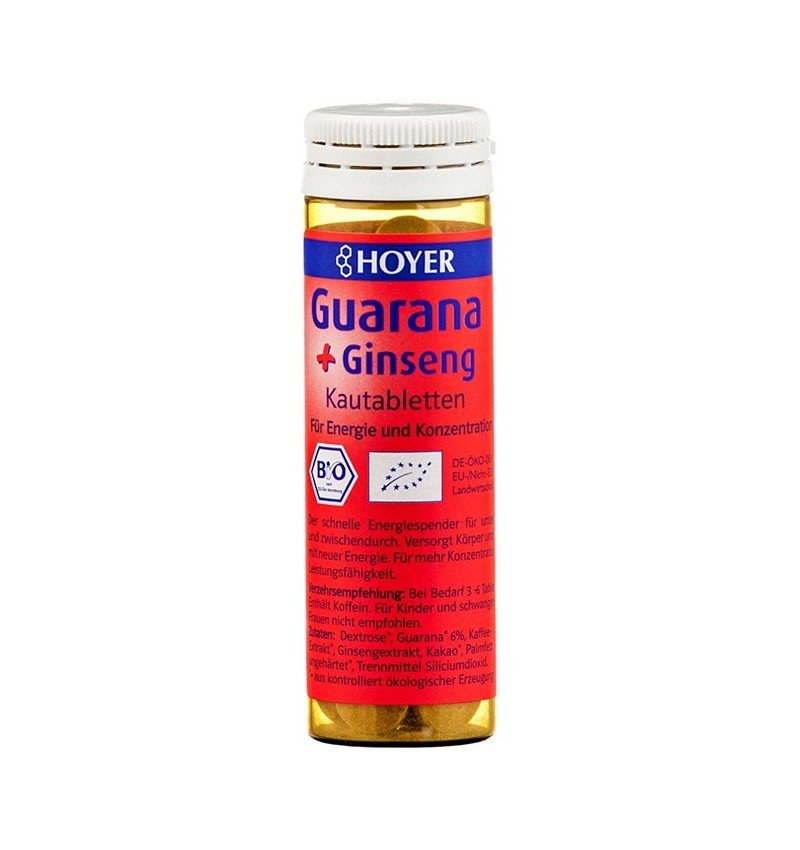 Guarana si ginseng tablete bio masticabile, 60