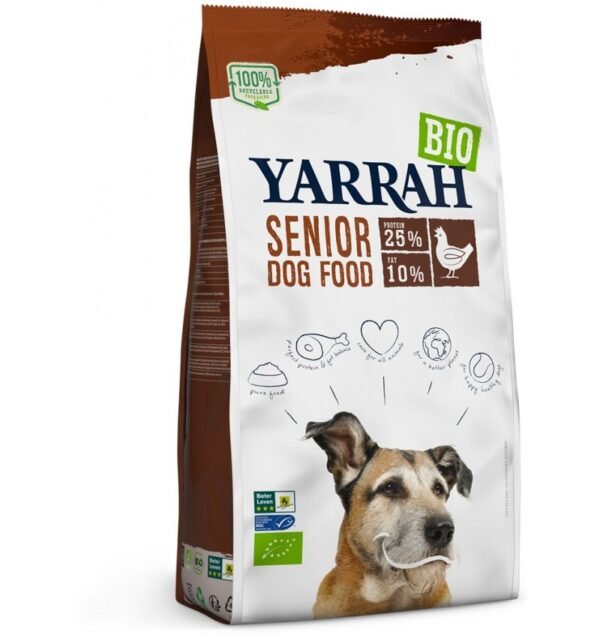 Hrana uscata bio pentru caini senior, cu pui, 25% proteina si