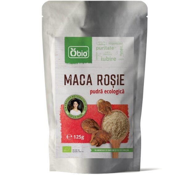 Maca rosie pudra raw bio, 125g