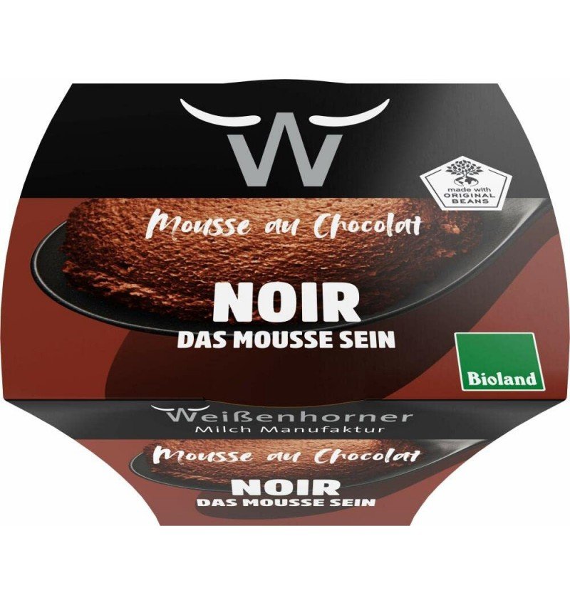 Mousse bio de ciocolata neagra, 80g Weisenhorner