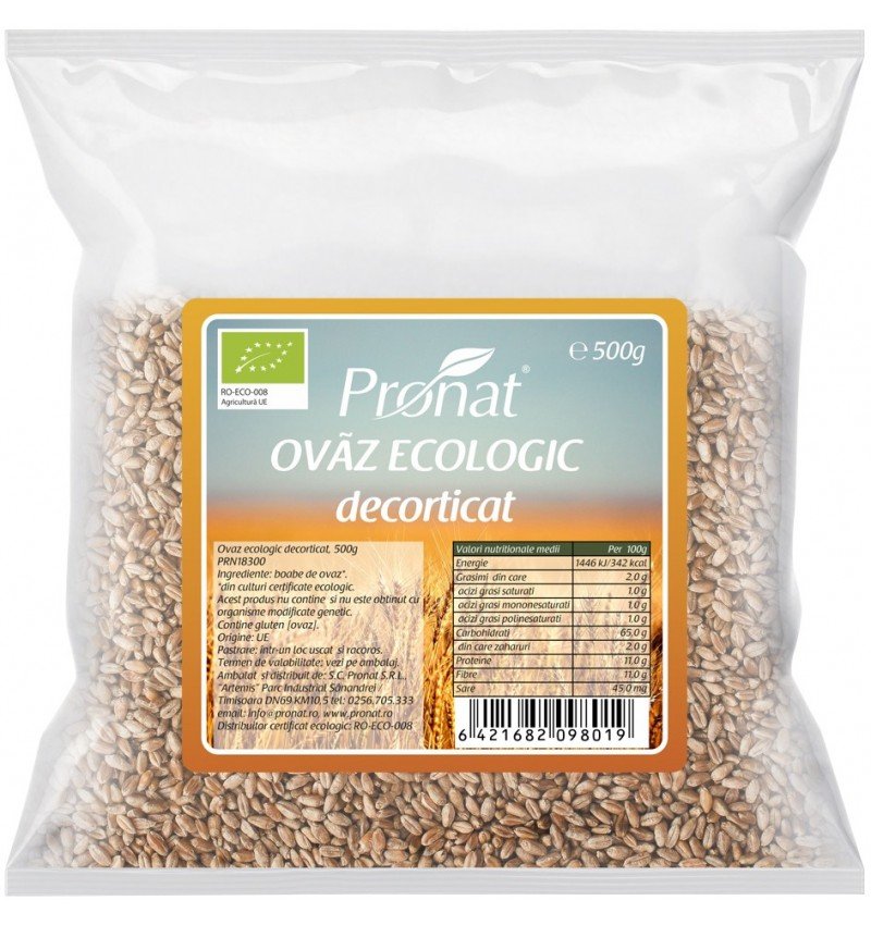 Ovaz bio decorticat, 500g