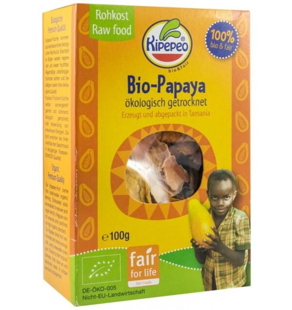 Papaya bio si fairtrade, bucati uscate,