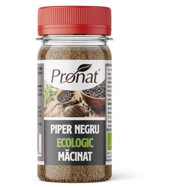 Piper negru bio, macinat, 45g