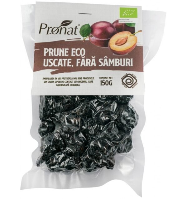 Prune bio uscate, fara samburi,