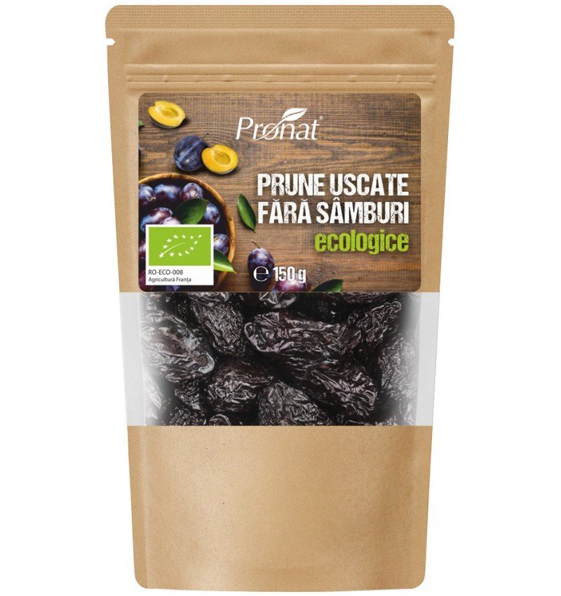 Prune uscate bio, fara samburi,