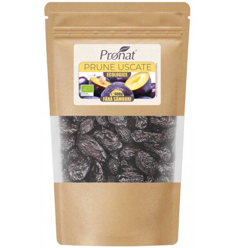 Prune uscate bio, fara samburi,