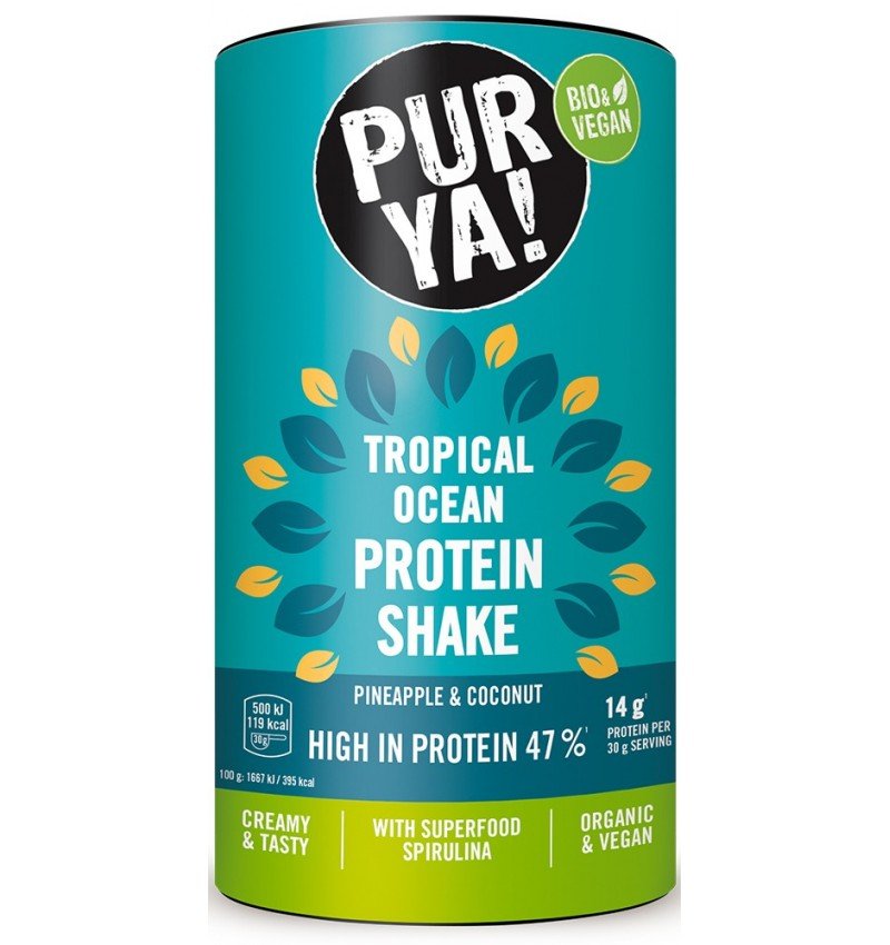 Pulbere bio pentru shake proteic cu ananas si nuca de cocos, 47%