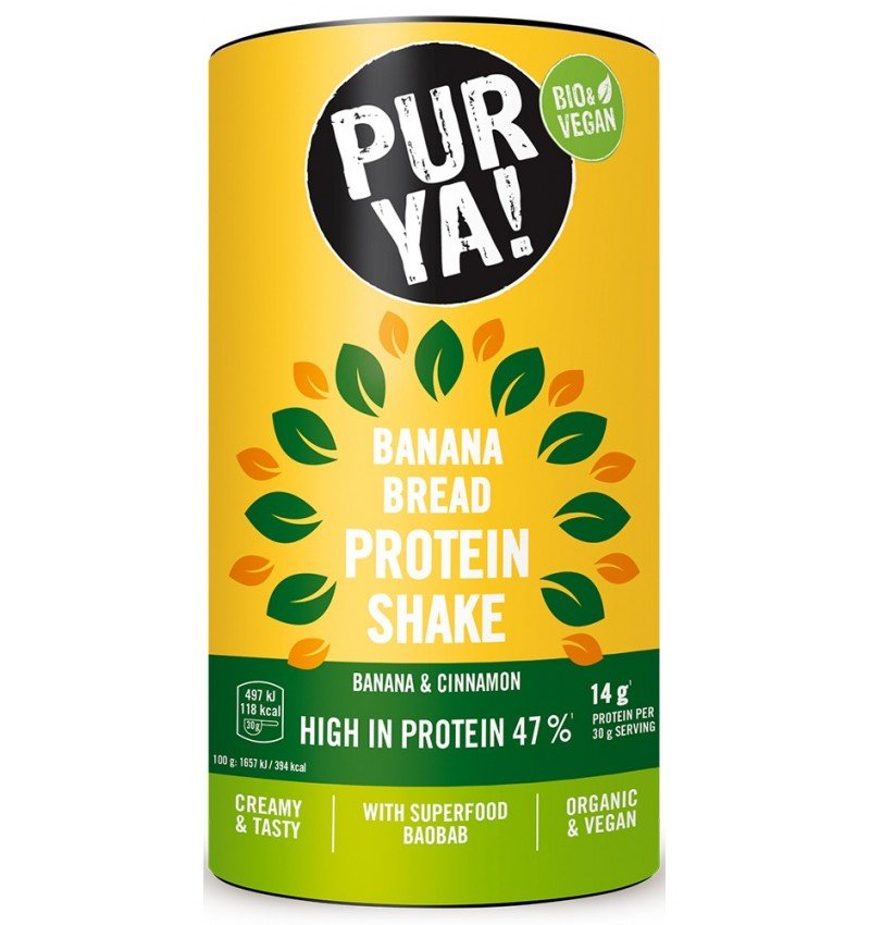 Pulbere bio pentru shake proteic cu banane si scortisoara, 47%