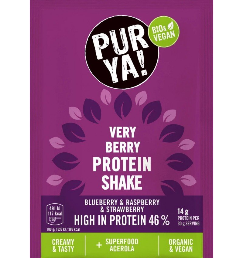 Pulbere bio pentru shake proteic cu fructe rosii, 46% proteina,