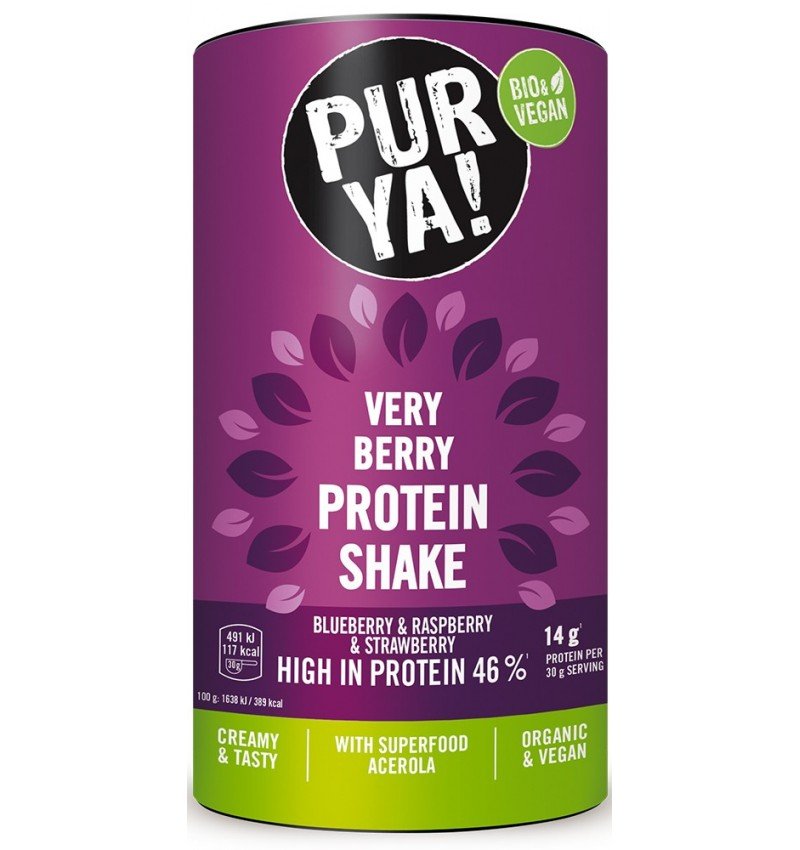 Pulbere bio pentru shake proteic cu fructe rosii, 46% proteina,