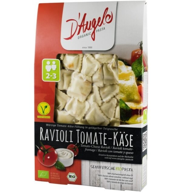 Ravioli bio cu rosii si branza,