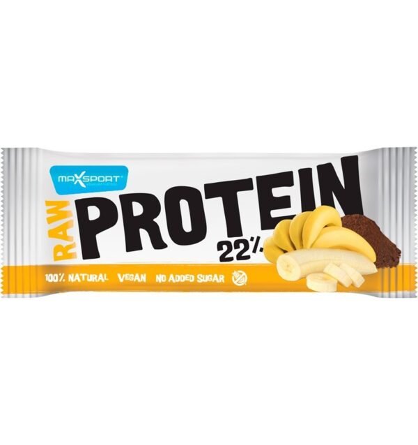 Raw Protein 22% Baton proteic cu banane si cacao,