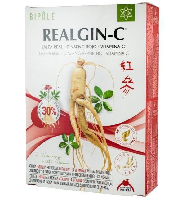 Realgin-C Laptisor de matca, ginseng rosu si vitamina C, 200ml , 20