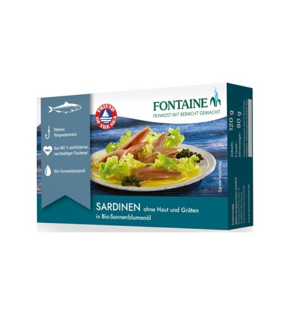 Sardine fara piele si fara oase, in ulei bio de