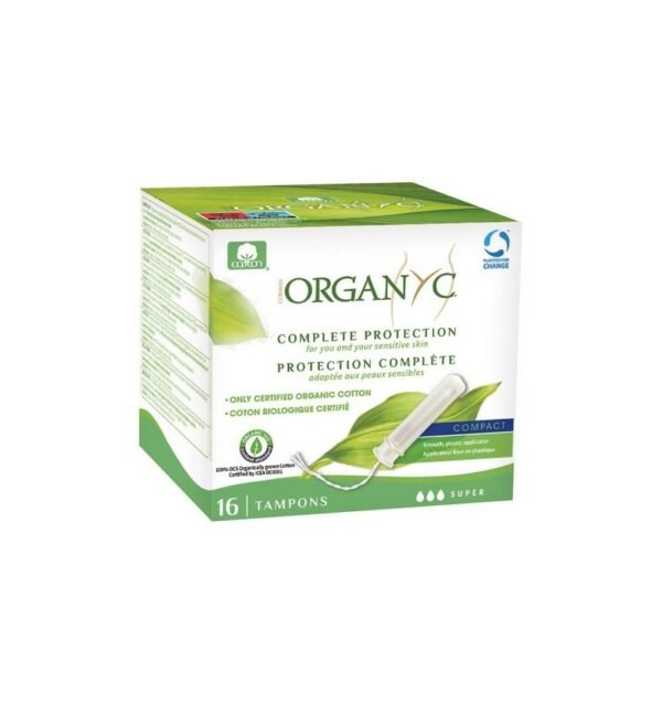 Tampoane Organyc SUPER din bumbac organic, cu aplicator