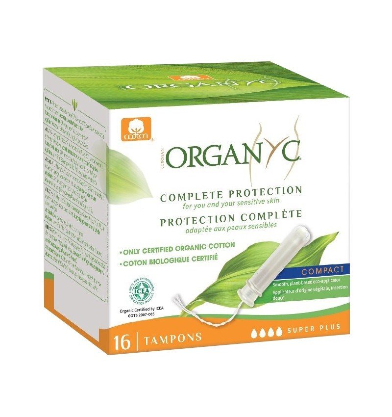 Tampoane Organyc SUPER PLUS din bumbac organic, cu aplicator