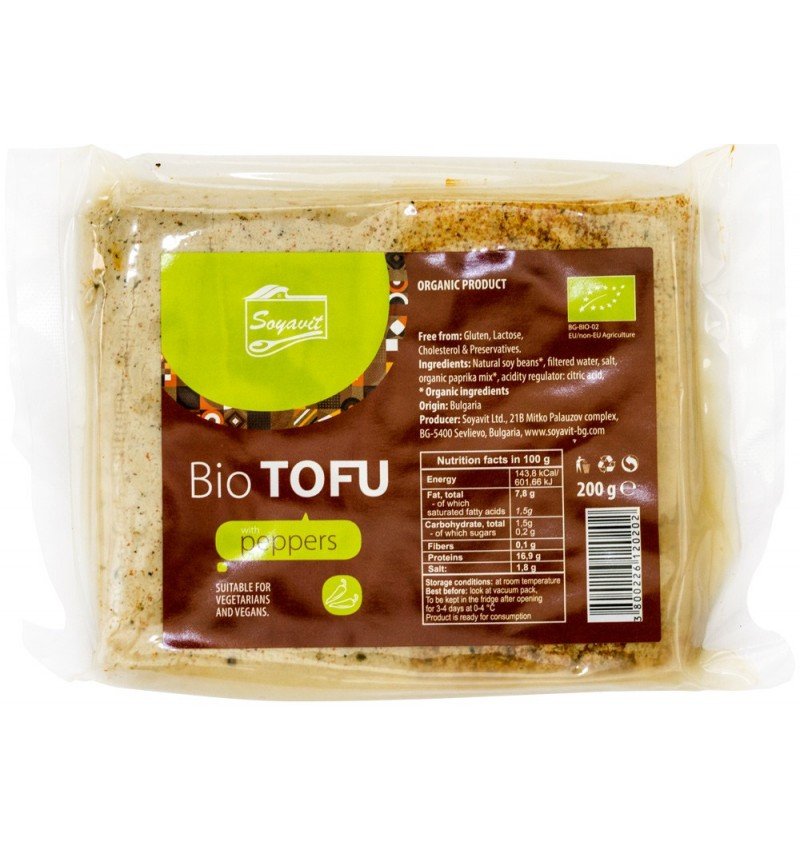 Tofu bio cu ardei, 200g