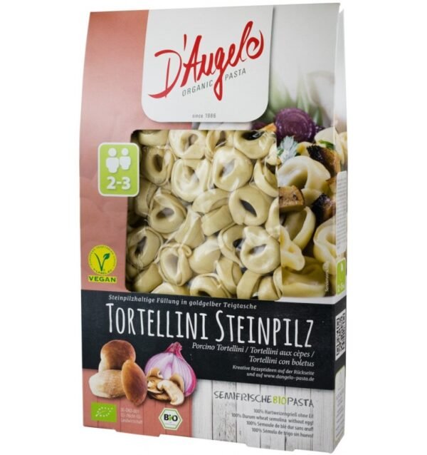 Tortellini bio cu ciuperci si ceapa, 250g