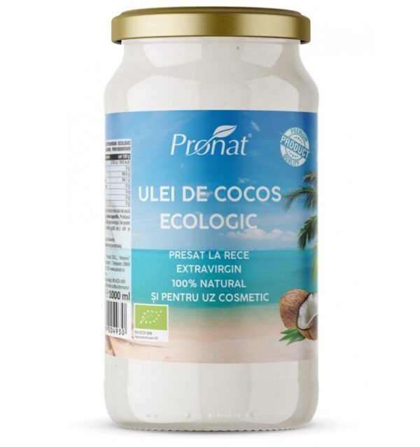 Ulei de cocos extravirgin bio presat la