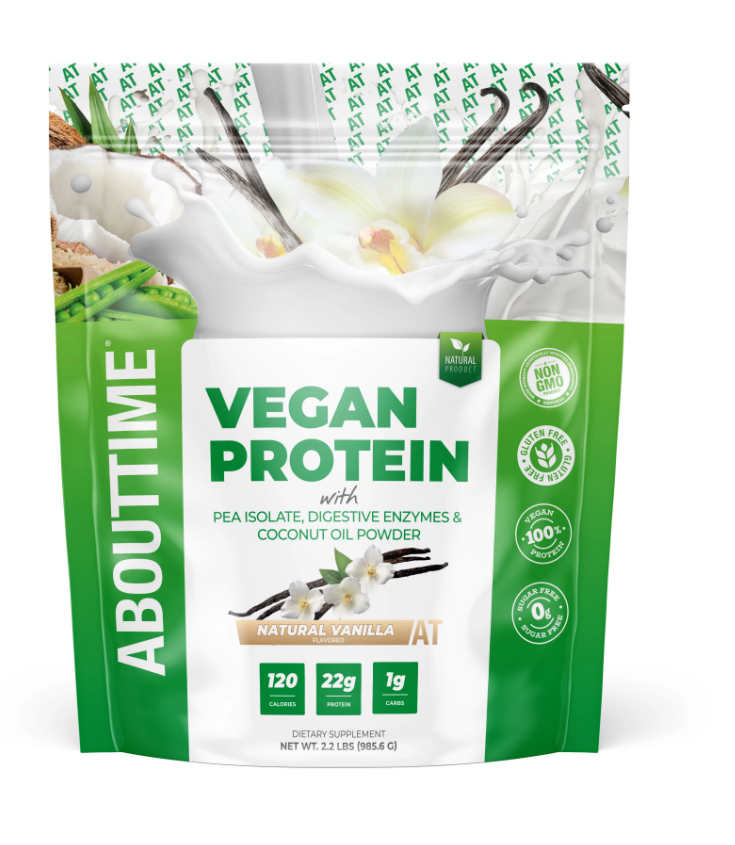 Abouttime Vegan Protein Proteina Vegana Cu Aroma Naturala De