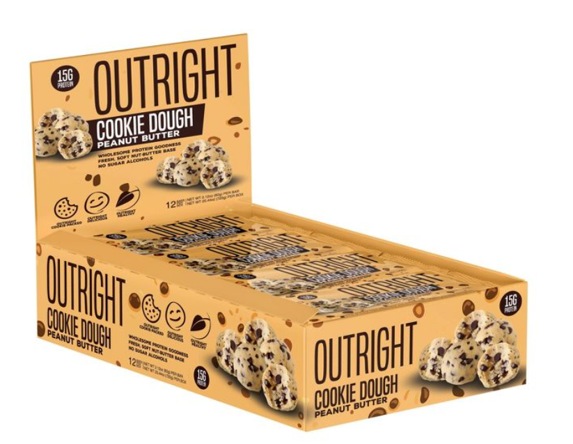 Outright Cookie Dought Peanut Butter, Baton Proteic Cu Aroma De Biscuiti Cu Ciocolata Si