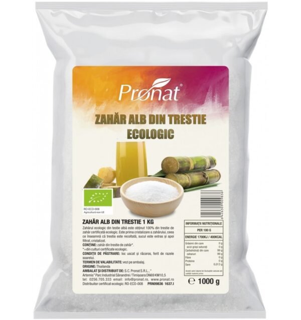 Zahar alb bio din trestie,