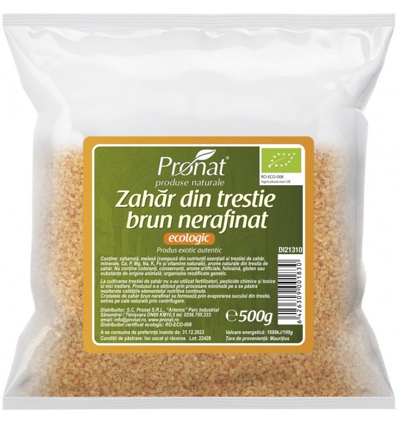 Zahar brun bio din trestie de zahar,